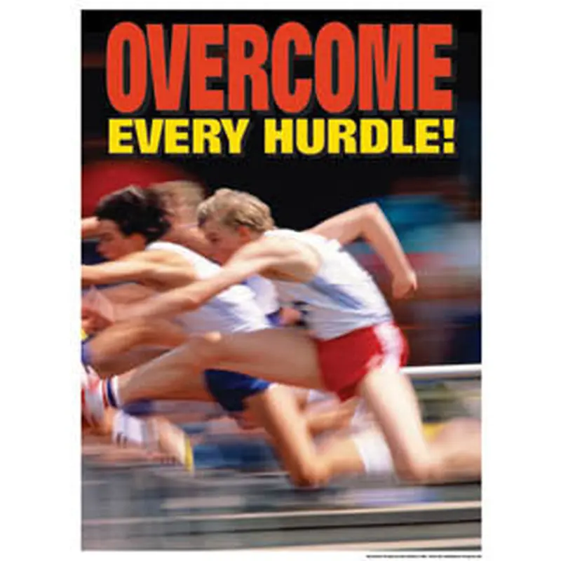Track and Field "Overcome Every Hurdle" Motivational Poster - Fitnus Corp.