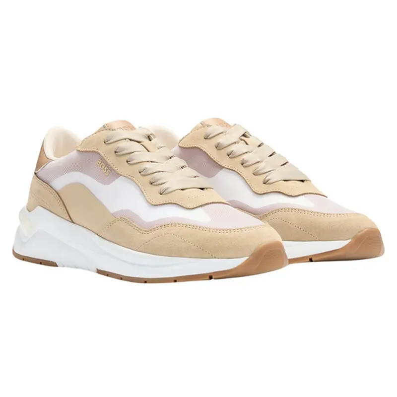 HUGO BOSS WOMENS SNEAEKER BEIGE SKYLAR RUNN MXTH 50541617268