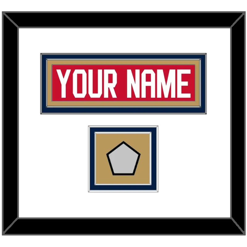 Florida Nameplate & Back To Back Stanley Cup Champions Patch - Home Red - Double Mat 1