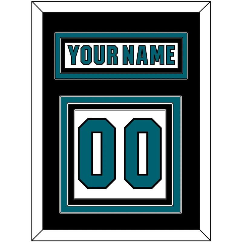 San Jose Nameplate & Number (Back) - Road White (2017-2022) - Triple Mat 4