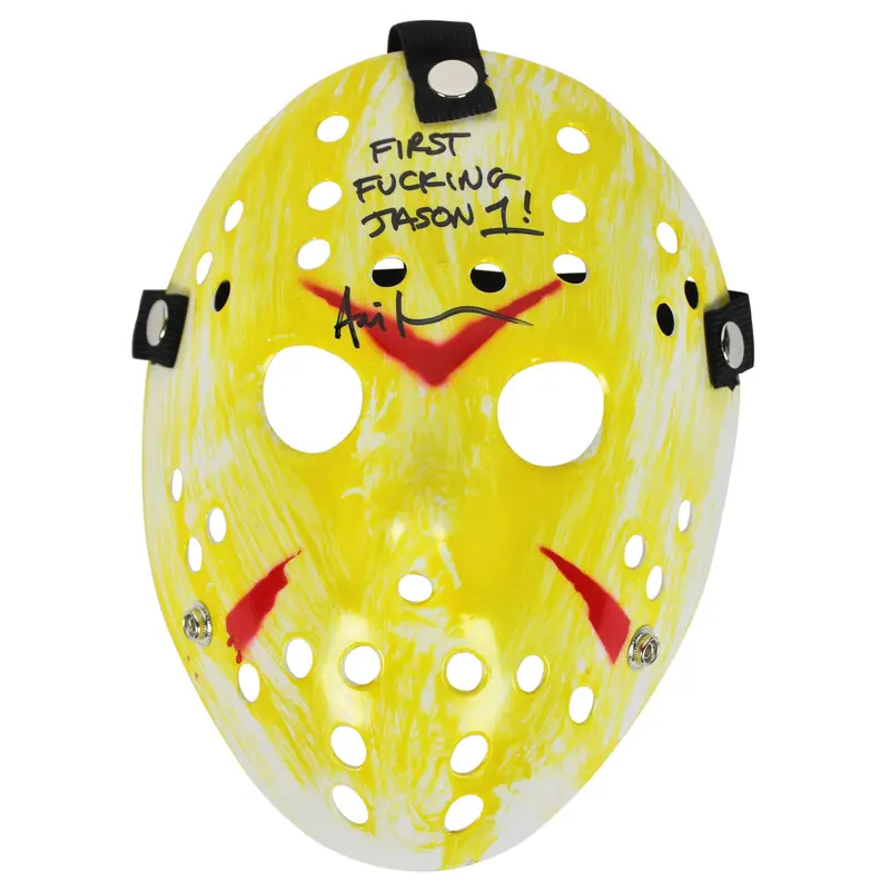 Ari Lehman Friday The 13th "First F****** Jason!" Signed Yellow Jason Mask BAS