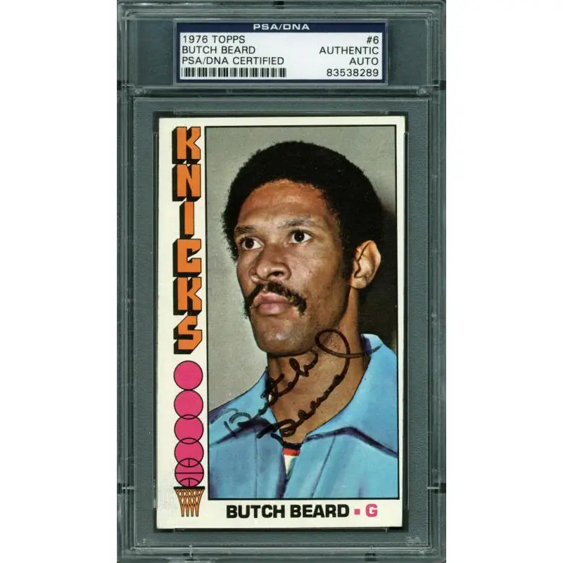 Knicks Butch Beard Authentic Signed Card 1976 Topps #6 PSA/DNA Slabbed