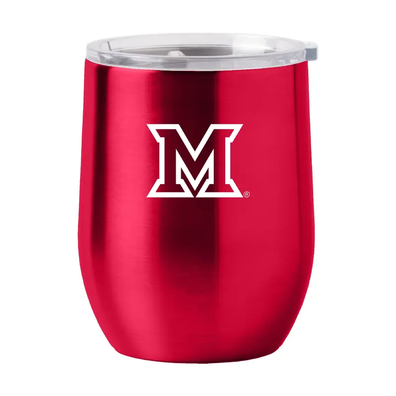 Miami Ohio 16oz Gameday Stainless Curved Beverage