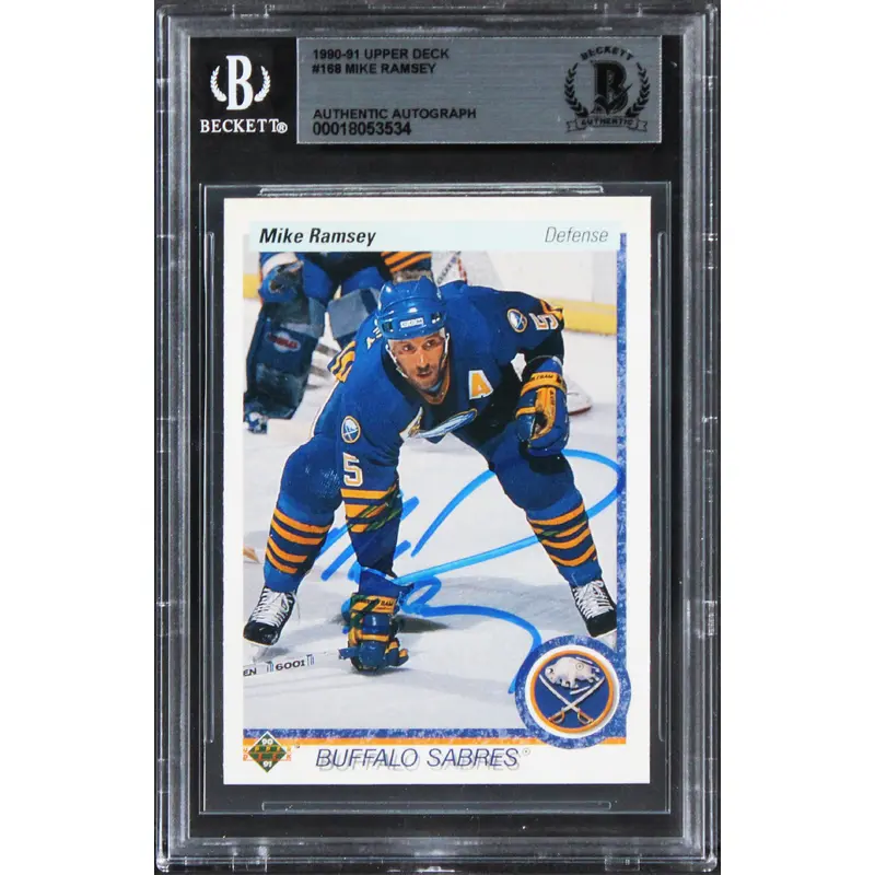 Sabres Mike Ramsey Authentic Signed 1990 Upper Deck #168 Card BAS Slabbed