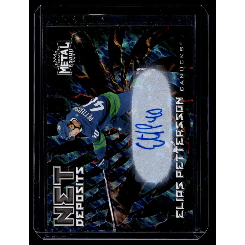 2020-21 Skybox Metal Universe - Net Deposits - Gold Autographs - Elias Pettersson #ND-15