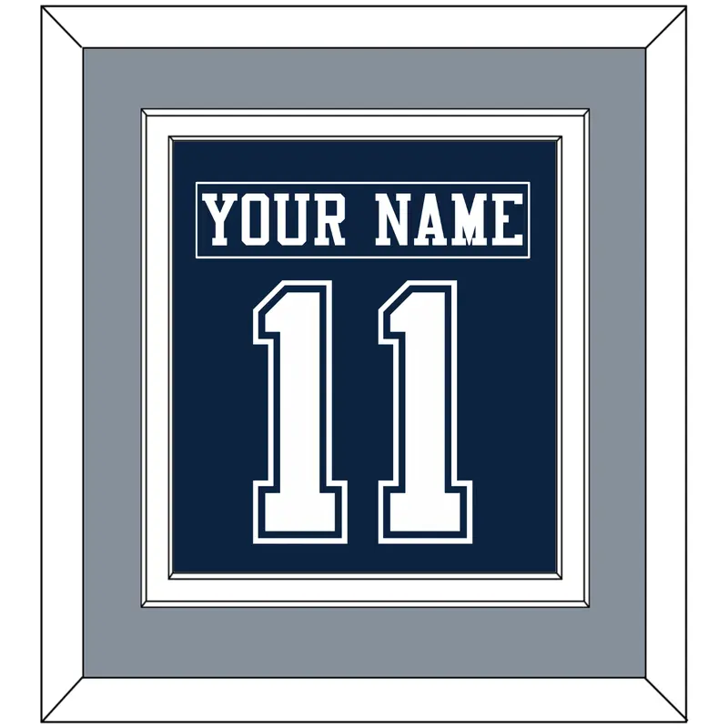 Dallas Nameplate & Number (Back) Combined - Blue Jersey - Double Mat 2