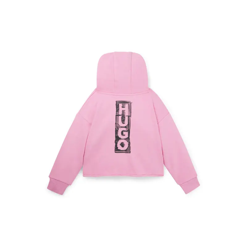 HUGO BOSS KIDS SWEATER PINK HUGO BOSS HOODIE LOGO G15118 47F
