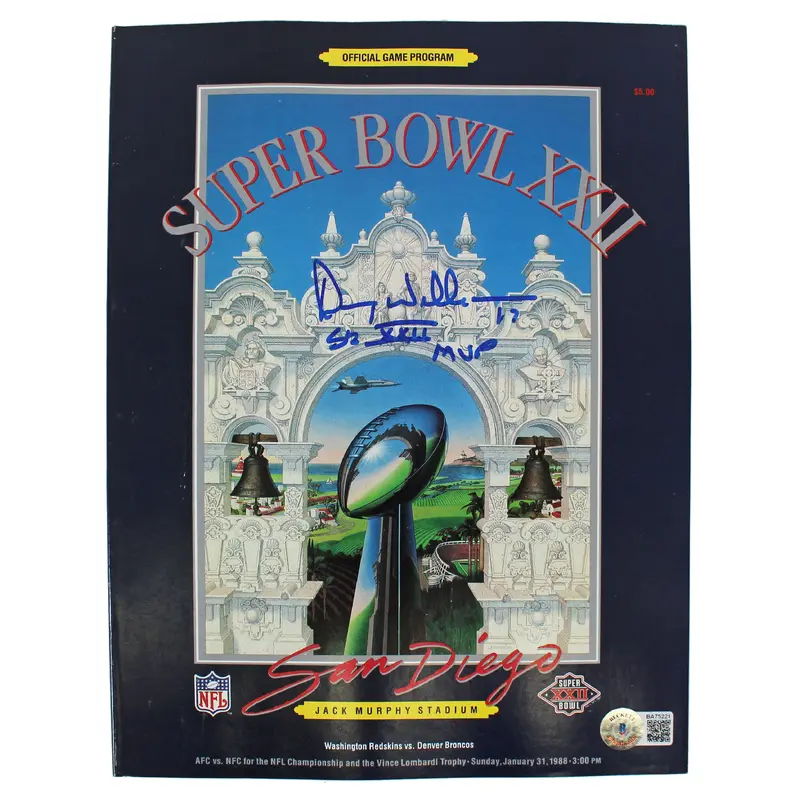 WFT Doug Williams "SB XXII MVP" Authentic Signed SB XXII Program BAS #BA75221