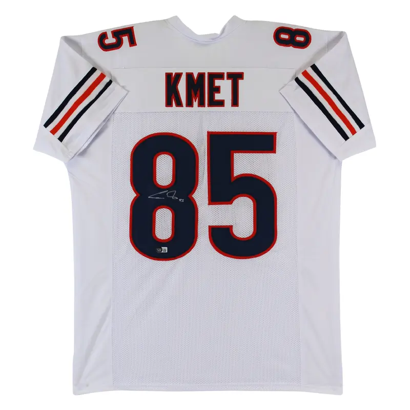 Cole Kmet Authentic Signed White Pro Style Jersey Autographed BAS Witnessed