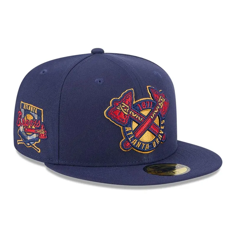 Atlanta Braves MLB Pattern Undervisor Dark Blue 59FIFTY Fitted Cap