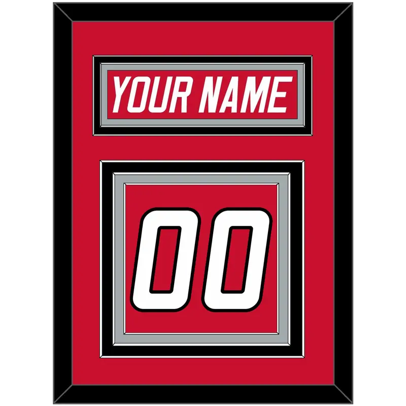 Carolina Nameplate & Number (Back) - Road Red (1997-2000) - Triple Mat 3