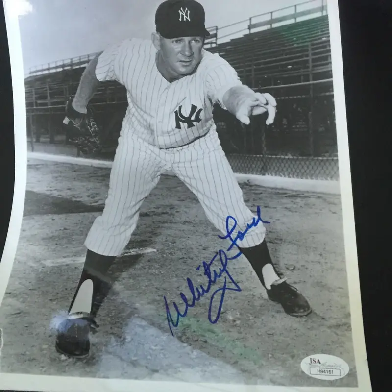Vintage Whitey Ford Signed Autographed 8x10 NY Yankees Photo With JSA COA