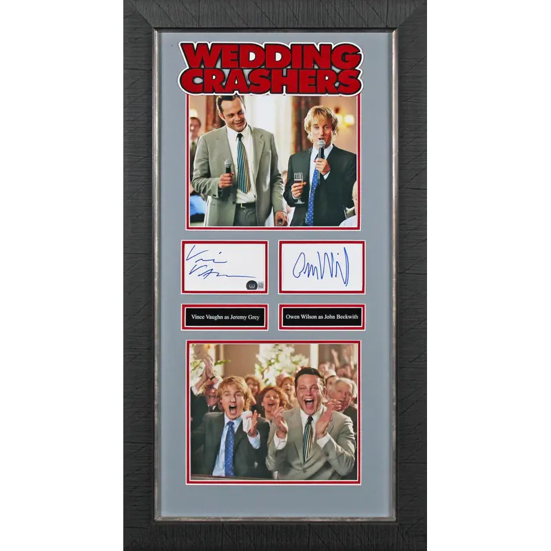 Vince Vaughn & Owen Wilson Wedding Crashers Signed Framed Display BAS #BL98246