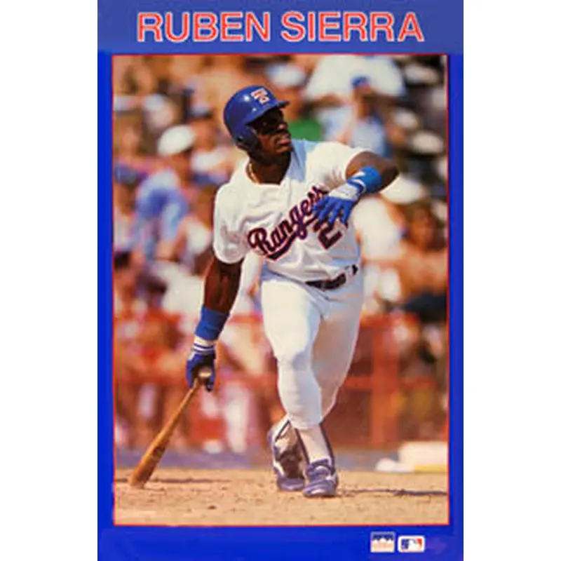 Ruben Sierra "Slugger" Texas Rangers MLB Action Poster - Starline 1990