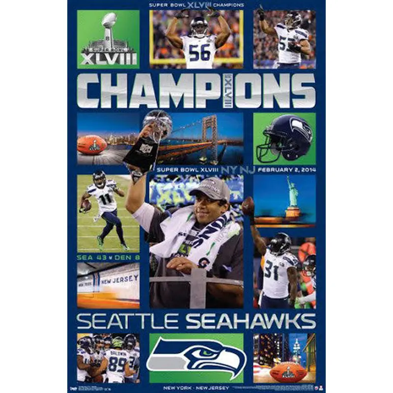 Seattle Seahawks Super Bowl XLVIII "CELEBRATION" (2014) Poster - Costacos Sports