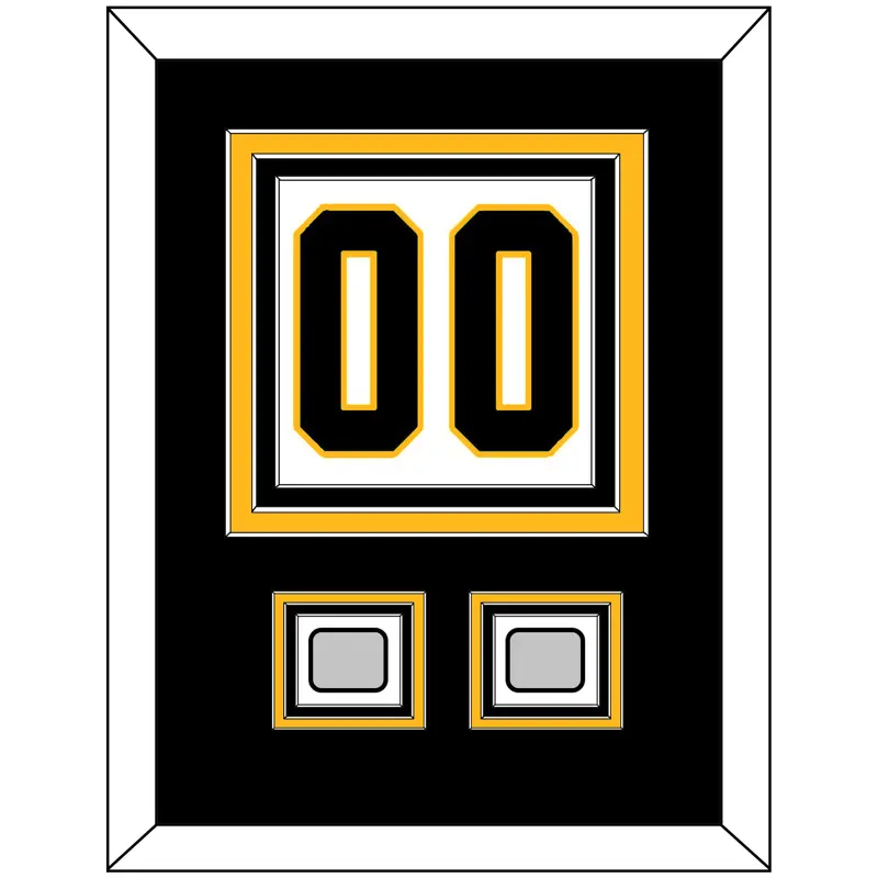 Pittsburgh Number (Back) & 2 Stanley Cup Champions Patches - Road White - Triple Mat 2