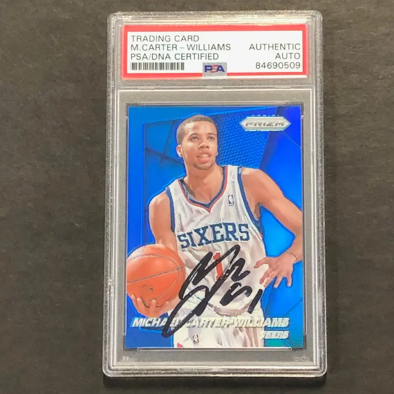 2013-14 Panini Prizm #118 Michael Carter-Williams Signed Card AUTO PSA Slabbed 76ers