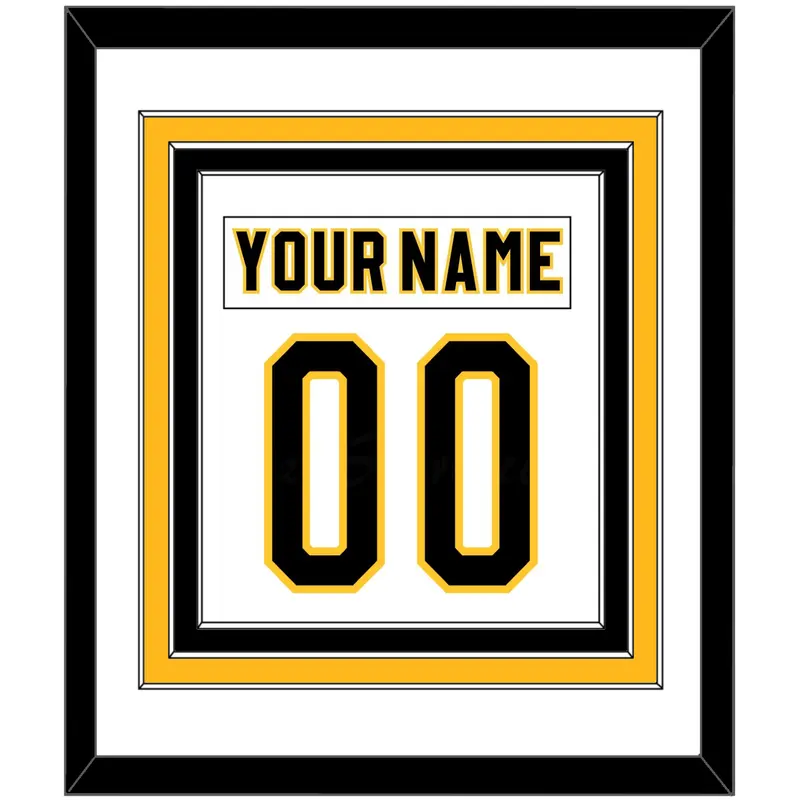 Pittsburgh Nameplate & Number (Back) Combined - Home White (1980-1981) - Triple Mat 1