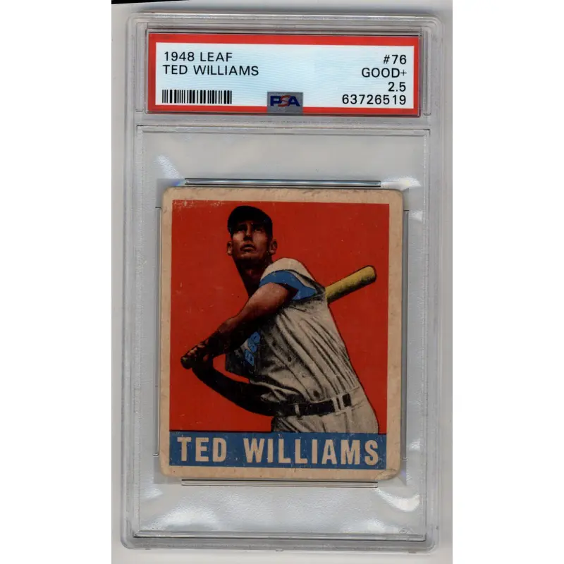 Ted Williams 1948 Leaf #76 PSA 2.5 Good+