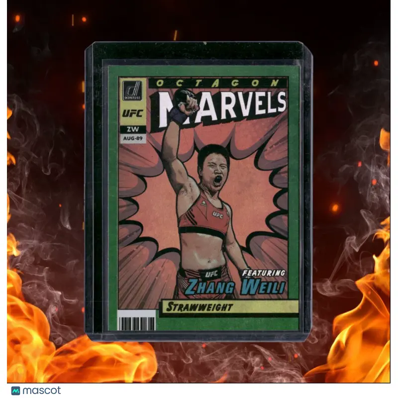 2022 Panini Donruss UFC Zhang Wei Octagon Marvels Green Foil #19