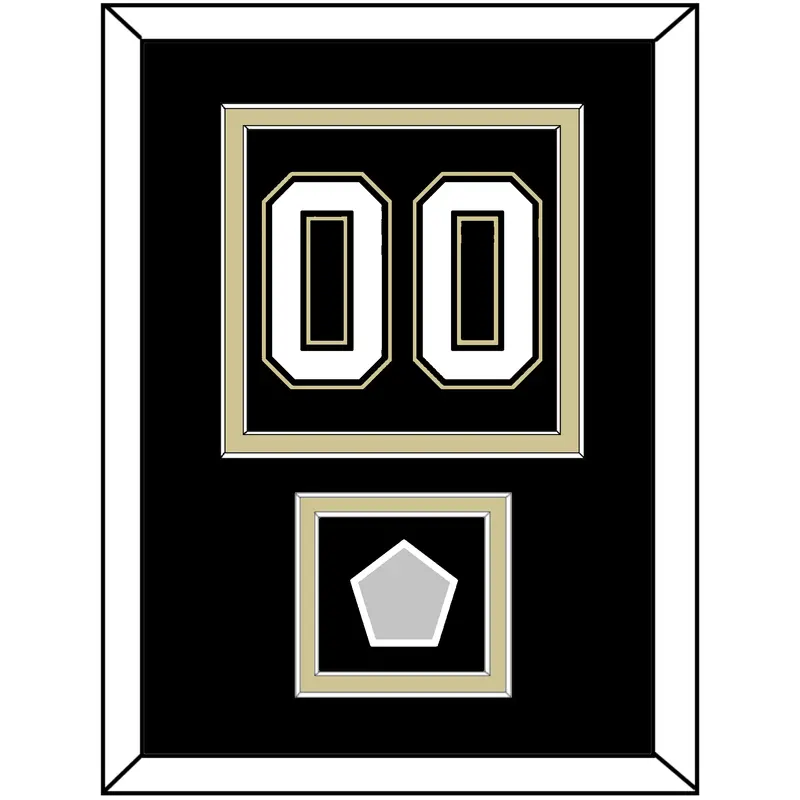 Pittsburgh Number (Back) & Stanley Cup Champions Patch - Home Black (2007-2016) - Double Mat 2