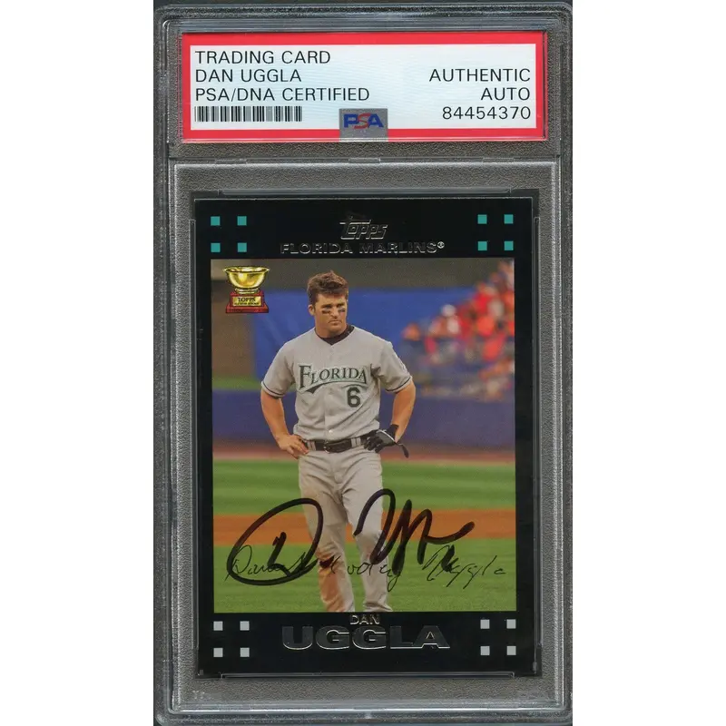 2007 Topps #65 DAN UGGLA Signed Card PSA Slabbed Auto Marlins