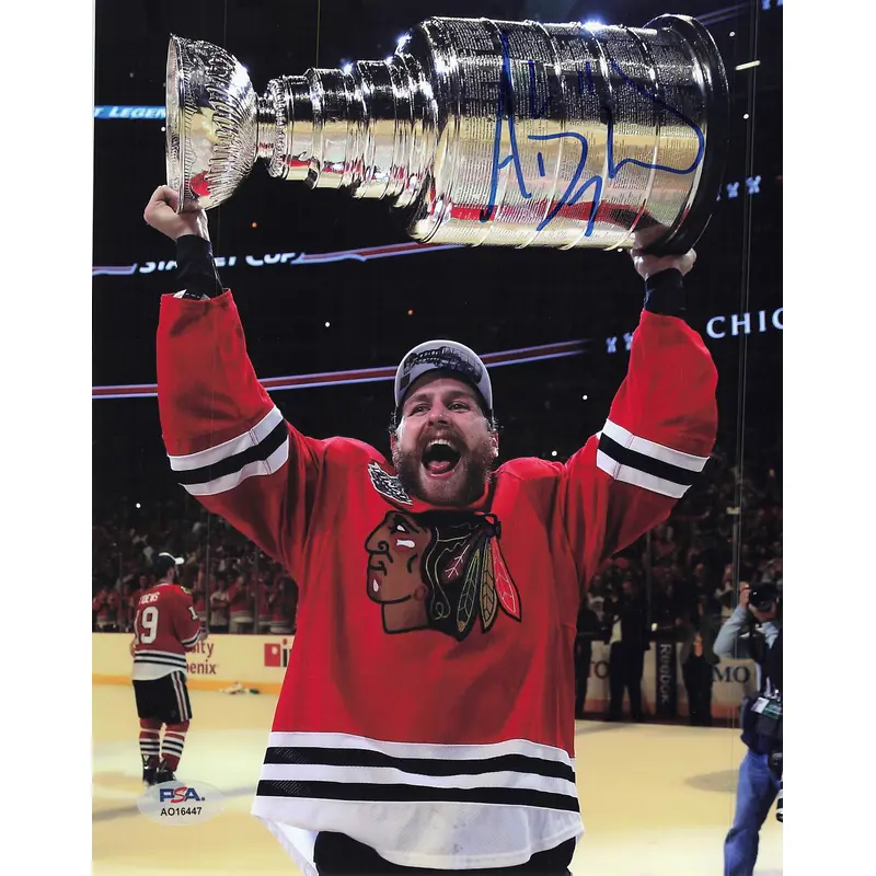 ANDREW DESJARDINS signed 8x10 photo PSA Chicago Blackhawks