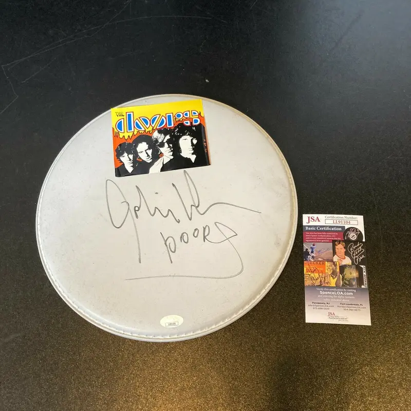 John Densmore Signed Autographed The Doors Drumhead With JSA COA