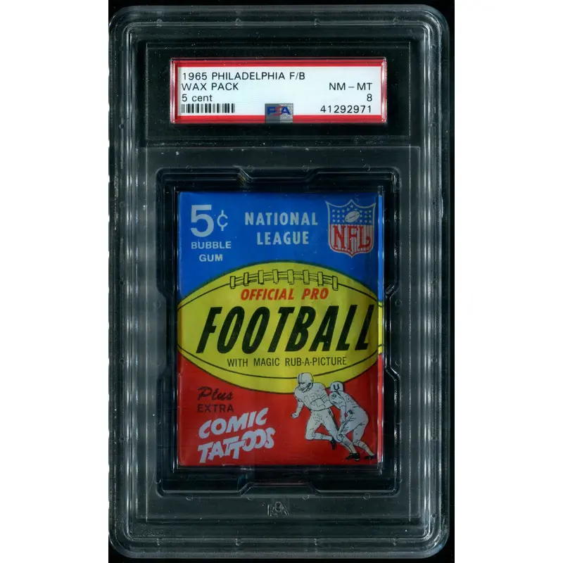 1965 Philadelphia Football Unopened 5 Cent Wax Pack PSA 8