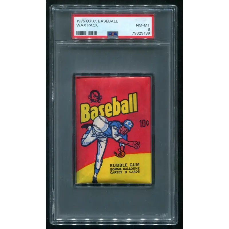 1975 OPC O-Pee-Chee Baseball Unopened Wax Pack PSA 8 *9139