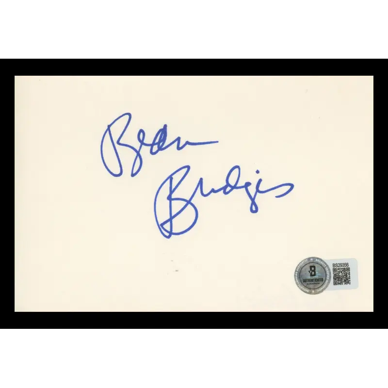 Beau Bridges The Fabulous Baker Boys Signed 4x6 Index Card BAS #BS29356