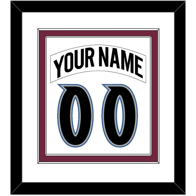 Colorado Nameplate & Number (Back) Combined - Home White (1999-2001) - Double Mat 1