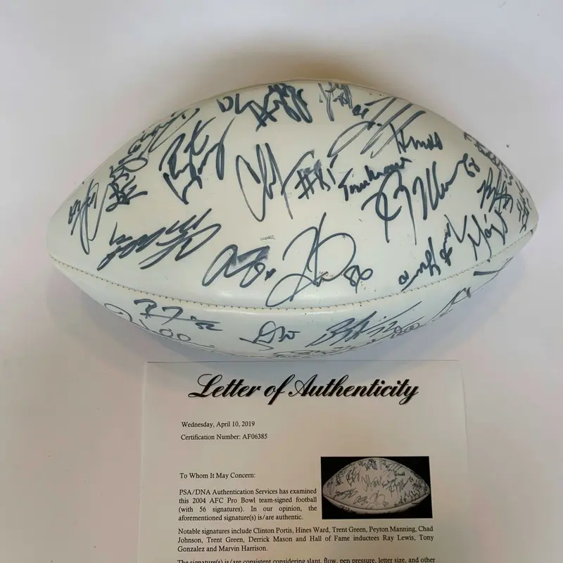 2004 Pro Bowl AFC Signed Football 56 Sigs! Peyton Manning Ray Lewis PSA DNA COA