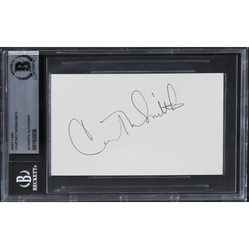 Courtney Thorne-Smith Lucas Authentic Signed 3x5 Index Card BAS Slabbed