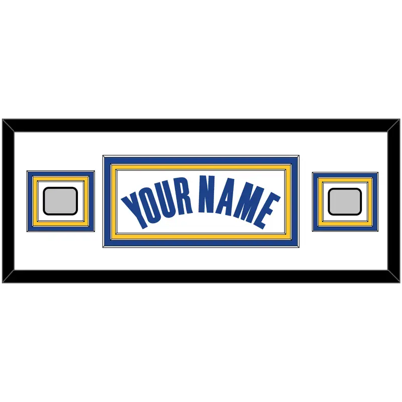 Golden State Name & 2 Finals Patches - White Association - Triple Mat 2