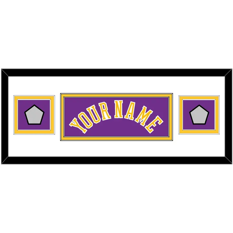 Los Angeles Name & 2 Champions Patches - Road Purple (1978-1997) - Double Mat 2
