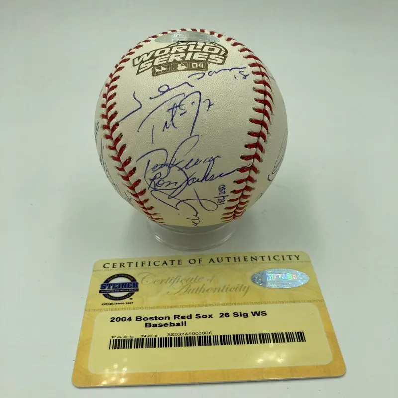 2004 Boston Red Sox World Series Champs Team Signed W.S. Baseball Steiner
