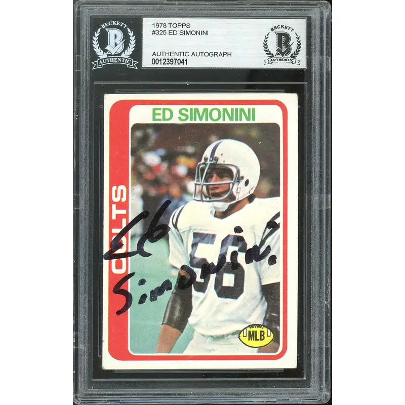 Colts Ed Simonini Authentic Signed 1978 Topps #325 Card Autographed BAS Slabbed