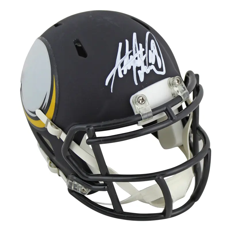 Vikings Adrian Peterson Authentic Signed Amp Speed Mini Helmet BAS Witnessed
