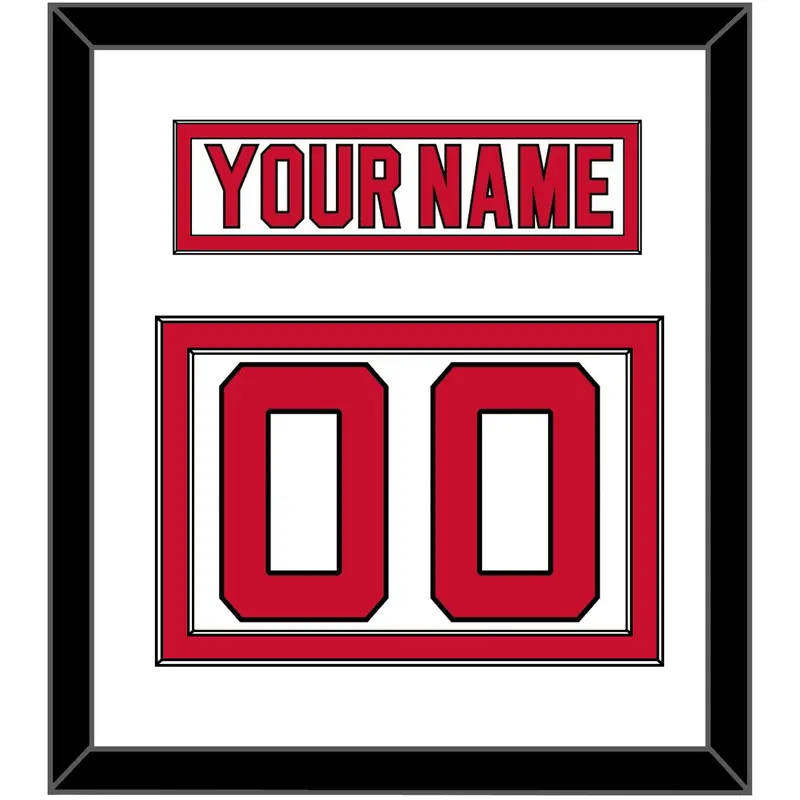 New Jersey Nameplate & Number (Back) - Home White (1992-2007) - Double Mat 1