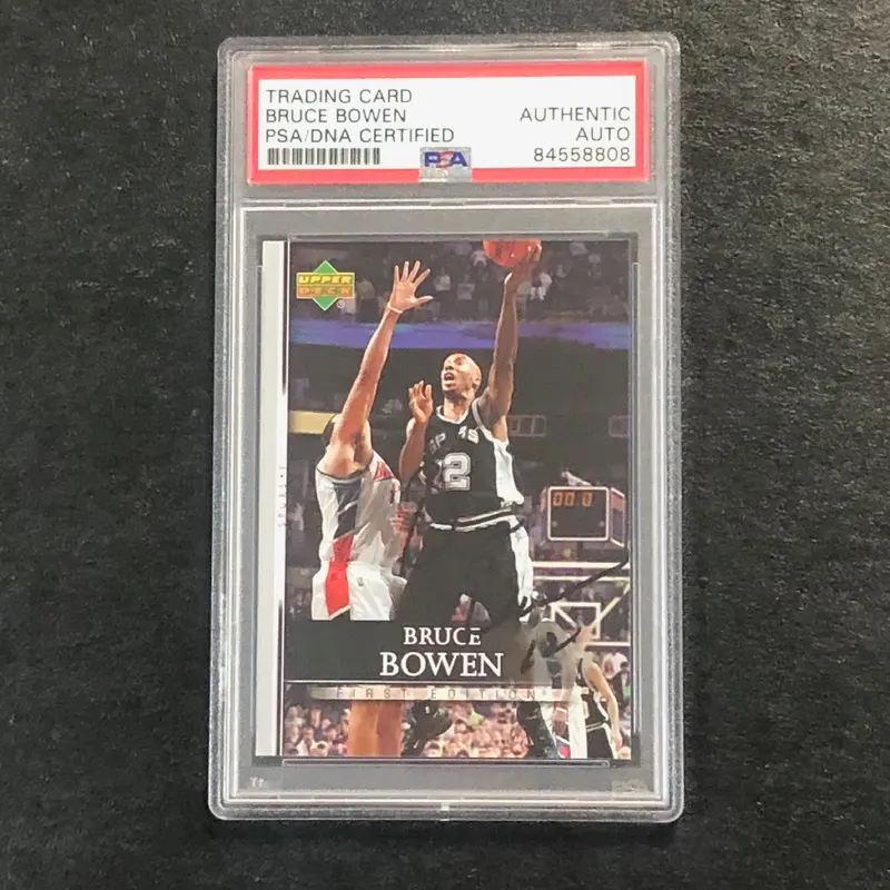 2007-08 Upper Deck First Edition #25 Bruce Bowen Signed Card AUTO PSA Slabbed Spurs