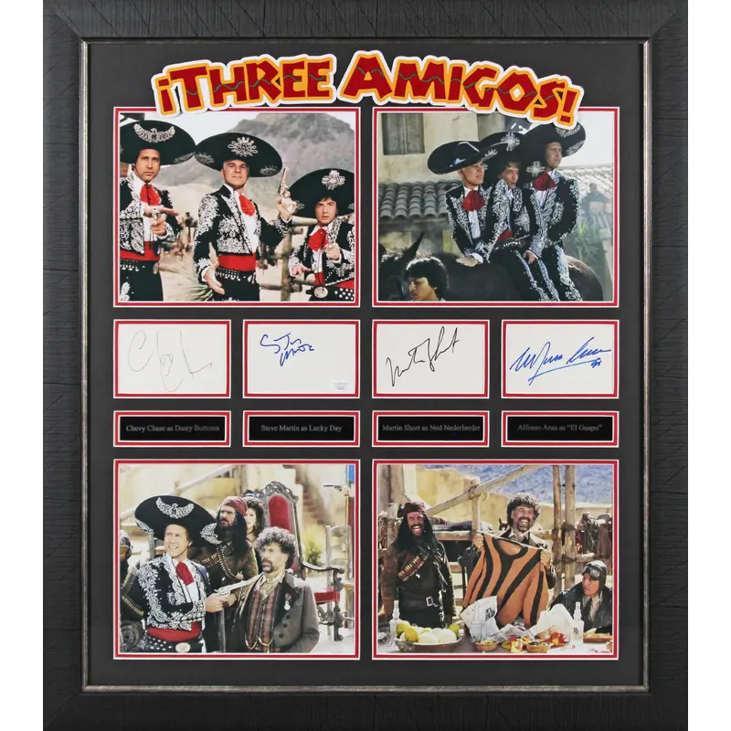 Three Amigos! (4) Chase, Martin, Short & Aran Signed Framed Display BAS #AD04857