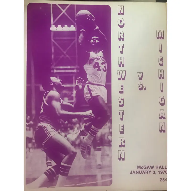 1976 Michigan vs Northwestern Basketball Program