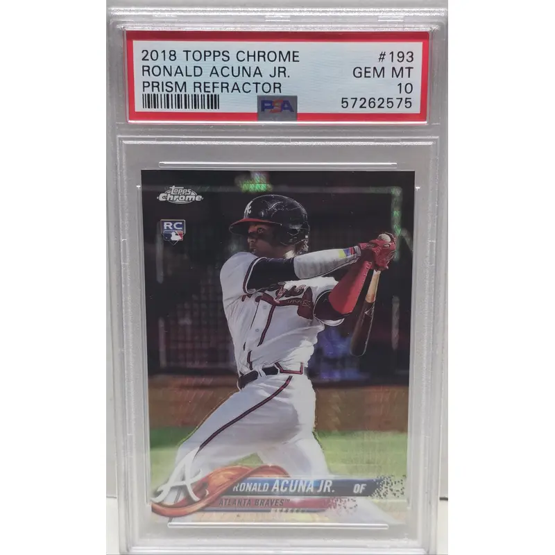 Ronald Acuna Jr. 2018 Topps Chrome Prism Refractor Rookie #193 PSA 10 Gem Mint