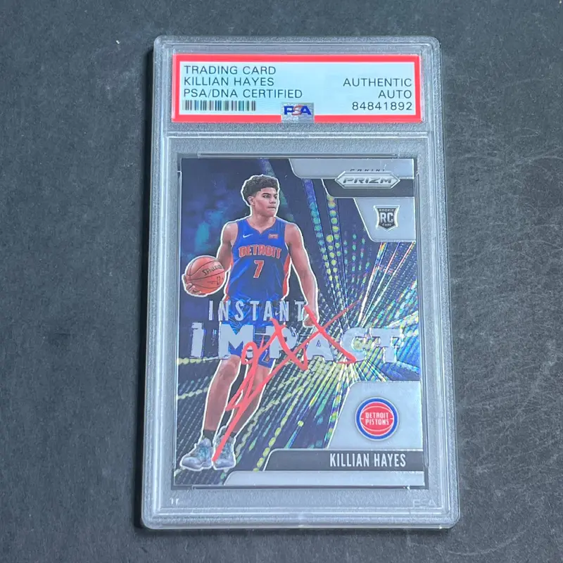 2020-21 Panini Prizm #5 Killian Hayes Signed Card AUTO PSA Slabbed RC Pistons