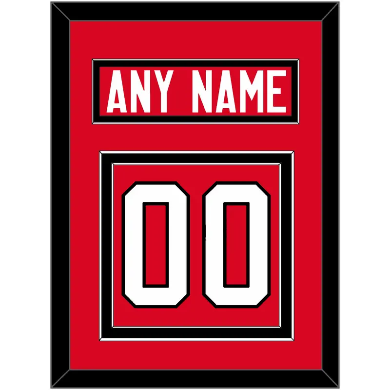 Canada Men's Hockey Nameplate & Number (Back) - 2014 Olympics Road Red - Double Mat 2