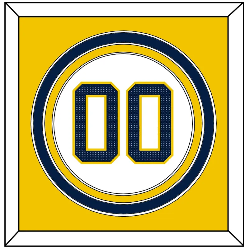Michigan Baseball Number - 2019 World Series Home White - Triple Mat 4