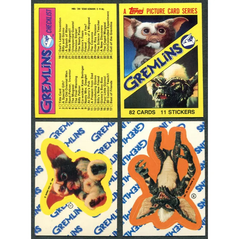 1984 Topps Gremlins Complete Set (w/ stickers) (88/11) NM NM/MT