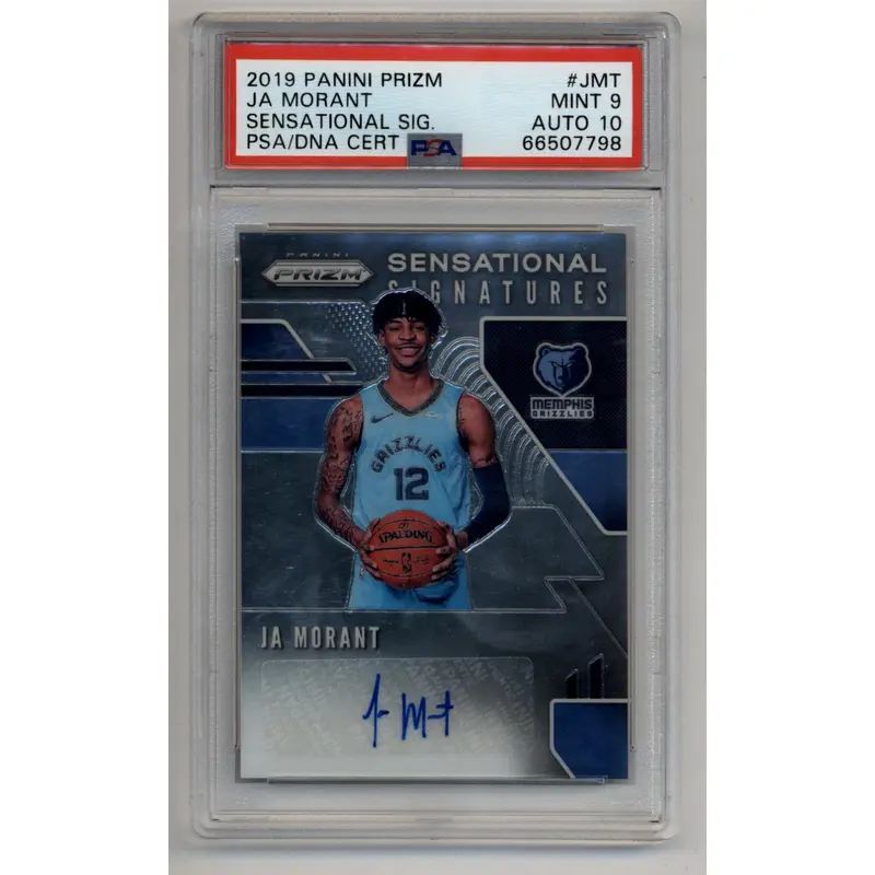 Ja Morant 2019-20 Prizm Sensational Signatures PSA 9 Mint Auto 10