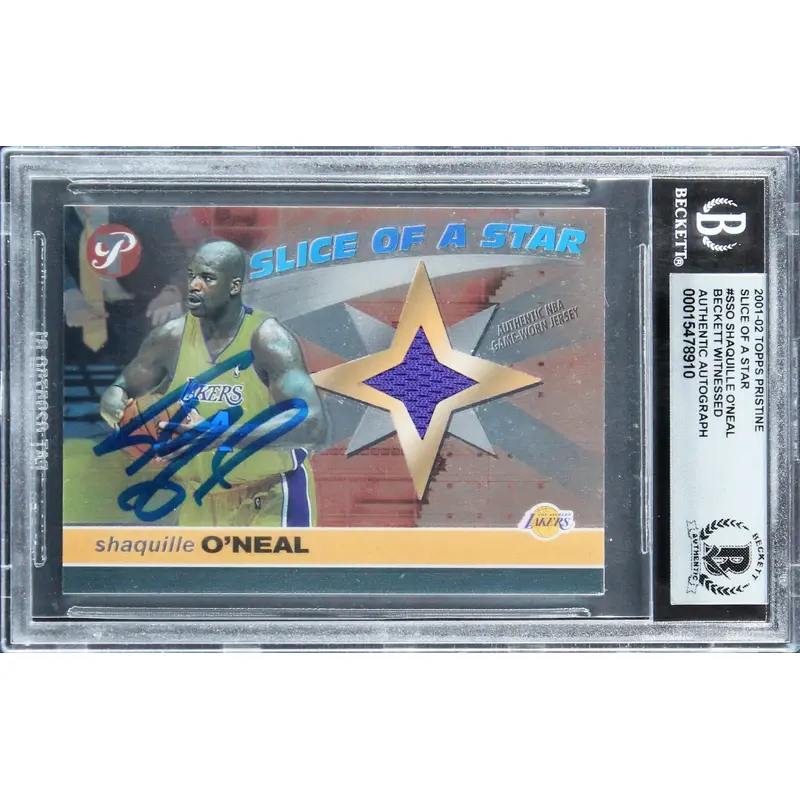 Shaquille O'Neal Signed 2001 Topps Pristine SOAS #SSO Card Auto 10! BAS Slabbed